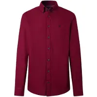 Hackett London Hackett Londontil mænd. HM3010835 Camisa Essential Dyed bordeaux (M), Casual, Bomuld, Lange ærmer, Burgund