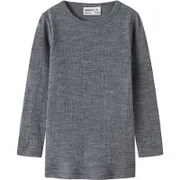 Name it Bluse - Uld - Rib - Noos - NmnWax - Folkstone Gray - - 5 år (110) - Bluse