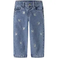 Name it Jeans - NmfBella - Medium Blue Denim/Unicorn Glitter - - 4 år (104) - Jeans
