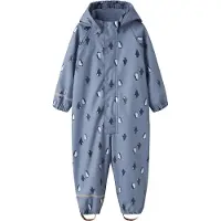 Name it Regndragt m. Fleece - PU - NmmDry10 - Country Blue m. Pi - - 3 år (98) - Regndragt