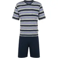 Hajo Pyjamas kort blå / blandingsfarvet