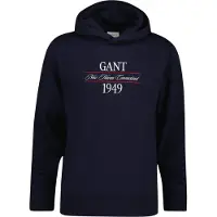 Gant Ganttil mænd. 2067157 Grafisk Hættetrøje marineblå (S), Casual, Bomuld