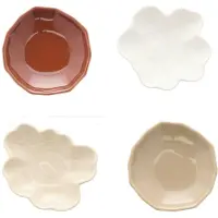 Marimekko Unikko & Kivet Shape tallerken 4 dele Beige-chestnut-white-light brown