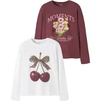 Name it Bluser - 2-pak - NkfVotea - Cloud Dancer/Wild Ginger - B - - 7-8 år (122-128) - Bluse