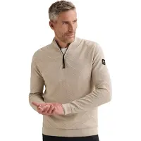Vanguard Pullover 'Pullover with half-zip and allover texture' lysegrå