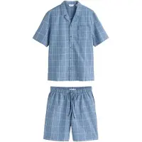 Next Pyjamas kort dueblå / hvid