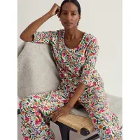 Seasalt Cornwall Pyjamas 'Gwenton' grøn / orange / pink / hvid