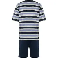 Hajo Pyjamas kort blå / blandingsfarvet