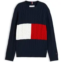 Tommy Hilfiger Pullover 'Essential' navy / rød / hvid