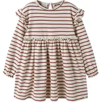 Lil´ Atelier Kjole - Loose - NmfLimia - Turtledove/Maple Syrup - - 2 år (92) - Kjole
