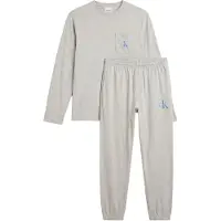 Calvin Klein Underwear Pyjamas lang royalblå / grå-meleret / hvid