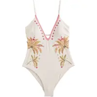 Next Badedragt honning / kiwi / hindbær / offwhite