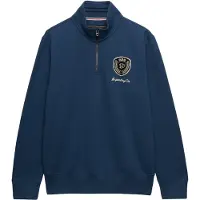 Superdry Superdrytil mænd. M2014584A Vintage Athletic Half-sweatshirt med halv lynlås, blå (M), Casual, Bomuld