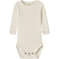 Lil´ Atelier Lil' Atelier Body l/æ - Uld - Rib - NbnNalu - Turtledove - - 62 - Body L/Æ