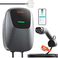 Vevor Ladestation til elbiler 11 kW trefaset elbiloplader 5 m, til alle elbiler og plug-in-elbiler, 400 V AC Home Type 2 Smart Car Wallbox, 16 A strøm, med app-fjernbetjening og LED-indikator, IP65