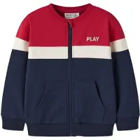 Name it Sweatjakke 'NMMLorcan' navy / rød / hvid