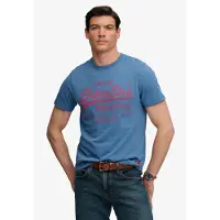 Superdry Superdrytil mænd. M1012458A Blå Classic-T-shirt (L), Casual, Bomuld, Korte ærmer