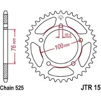 JT Sprockets Jtr 15 Bagtandhjul