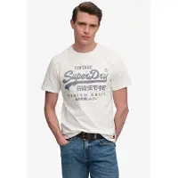 Superdry Superdrytil mænd. M1012458A T-shirt Classic knækket hvid (M), Casual, Bomuld, Korte ærmer