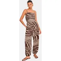 Lipsy Jumpsuit creme / mørkebrun