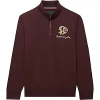Superdry Superdrytil mænd. M2014584A Vintage Athletic bordeaux sweatshirt med halv lynlås (L), Casual, Bomuld, Burgund