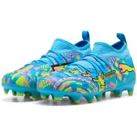 Puma FUTURE 9 MATCH ADVANCED LEVEL FG/AG Football Boots Youth, Age, White/Blue Glimmer/Pink Glimmer, 35.5