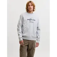Jack & Jones Sweatshirt 'JCOCLUB BRANDING' grå / sort