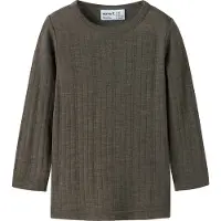 Name it Bluse - Uld - Rib - Noos - NmmWang - Morel - - 6 år (116) - Bluse
