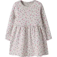 Name It Mini Kjole - Rib - NmfNicole - Peyote Melange m. Blomster - - 6 år (116) - Kjole