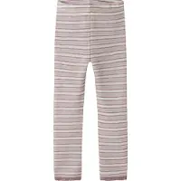 Name It Mini Leggings - Uld - NmfWang - Snow White/Violet Ice/Toadsto - - 6 år (116) - Leggings - Uld