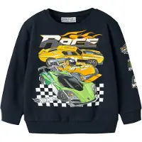 Name It Mini Sweatshirt 'NMMJERRY HOTWHEELS' marin / gul / grøn / hvid