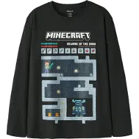 Name it Bluse - NkmAr - Minecraft - Sort - - 11-12 år (146-152) - Bluse
