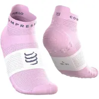 Compressport - Trail running tøj - Pro Racing Socks v4.0 Run Low Orchid/White til Unisex - Størrelse 42-44 - Lyserød