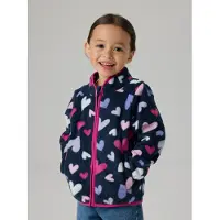 Name it Fleecejakke - Noos - NmfMeeko - Dark Sapphire/Hearts - - 4 år (104) - Fleecejakke