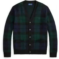 Ralph Lauren Polo Ralph Laurentil mænd. 710B23895001 Sort ternet uldcardigan (L), Casual, Bomuld, Lange ærmer
