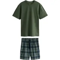 Next Pyjamas kort navy / lyseblå / gran / hvid