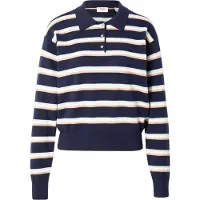 Levi's Pullover 'Super Soft LS Polo' navy / lyseblå / orange-meleret / hvid