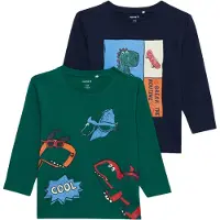 Name it Shirts 'NMMLUCIUS' natblå / lyseblå / mørkegrøn / orange