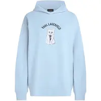 Karl Lagerfeld Sweatshirt 'Ikon Choupette' lyseblå / sort / hvid