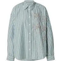 Essentiel Antwerp Bluse 'KASPER' grøn / sort / hvid