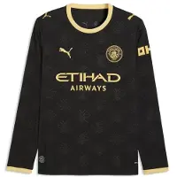 Puma Manchester City 26/27 Away Long Sleeve Jersey Men, Clothing, Black/Flaxen, 3XL