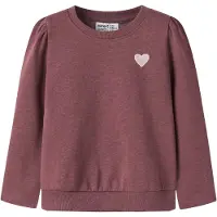 Name it Sweatshirt - NmfVima - Wild Ginger/Heart Embroidery - - 5 år (110) - Sweatshirt