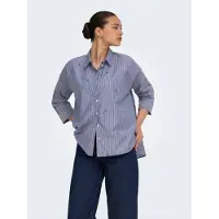 ONLY Bluse 'ONLNew Lina Grace' safir / hvid