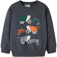 Name it Sweatshirt - NmmVimo - AOP - Ombre Blue/Tractors - - 4 år (104) - Sweatshirt