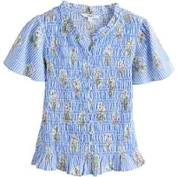 Next Bluse himmelblå / mørkegrå / hvid