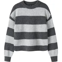 LMTD Pullover 'NLFBYNTHE' lysegrå / mørkegrå