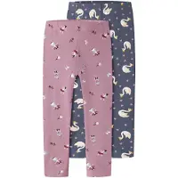 Name it Leggings 'NMFVIVIAN' navy / lysviolet / rubinrød / hvid