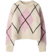 Name it Pullover 'NKFNOreen' mørkebrun / lys pink / naturhvid