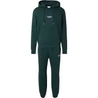 Jack & Jones Joggingdragt 'JJESOHO' mørkegrøn / hvid