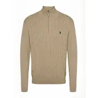 U.S. POLO ASSN. Pullover ' UMRomeo Half-zip ' beige-meleret